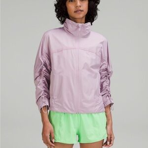 Lululemon Lightweight Water Resistant Cropped Track Jacket Dusty Rose Sz 6